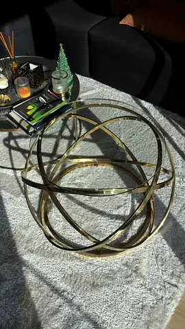 The Coffee Table — Gold Orbital Ring + Tempered Glass