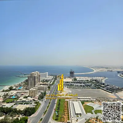 Furnished one-bedroom apartment with sea view, brand new furniture, for monthly rent in Ajman - Corniche - Al Ittihad Tower