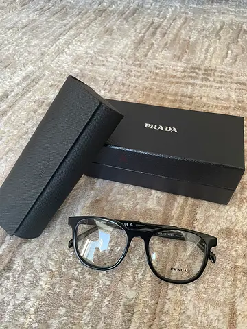 Prada unisex Black Prescription Eyeglasses with Case brand new