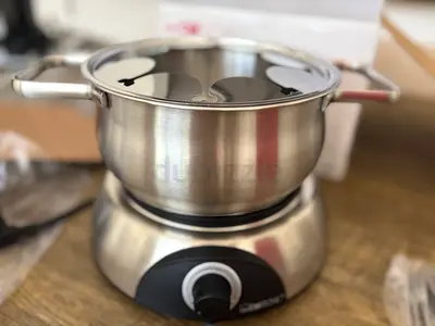 Electric multi-purpose stainless steel fondue set with pot (like new)