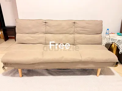 Beige Convertible Sofa Bed — Free to Pickup