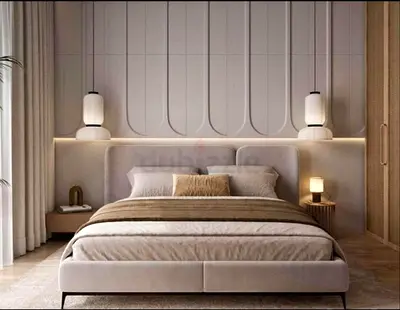 Primium Quality Queen size fully customisable bedframe in soft Fabric storage can be installed