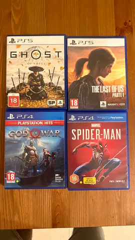 PlayStation Games — PS5  PS4 (The Last of Us Part I, Ghost of Yotie, $% of War, Spider-Man)