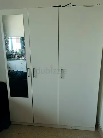 IKEA 3-door White Wardrobe with Mirror – Good Condition