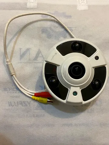 Fish Eye White Dome CCTV Camera (Wired) - Good Working Condition