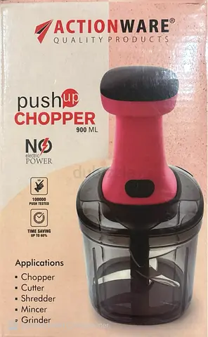 Actionware Push-Up Chopper 900ml - Manual Food Chopper/Grinder