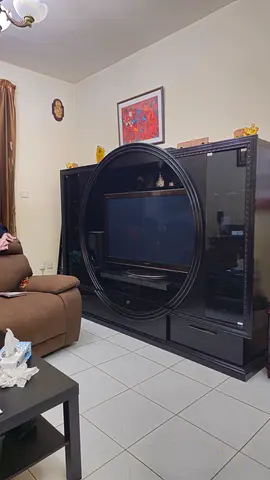 Large Black Wooden Entertainment Center with Glass Doors Tv stand suitable for 55 to 60inch tv