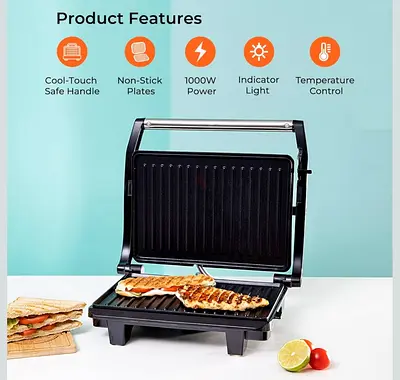 GEEPAS Electric Panini Grill / Sandwich Press