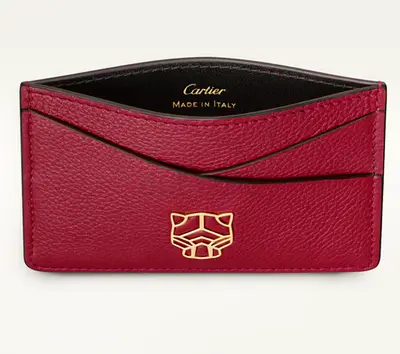 Cartier Authentic Red Leather Panther Card Holder for sale like brand new condition with RED box !