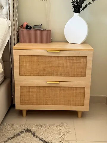 Rattan bedside table
