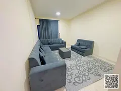 Luxury two-bedroom apartment with a living room and balcony. For monthly rent. Ajman, Al Nuaimiya. F