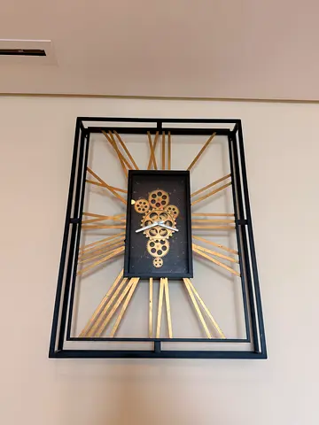 Modern Black  Gold Gear Wall Clock — Large Decorative Wall Art