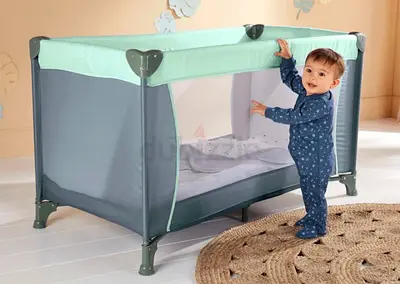 Bumble  Bird - 2-in-1 Travel Cot  Foldable Playpen (0-3 Years) - Green