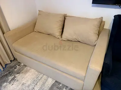 Beige 2-Seater Sofa in Good Condition