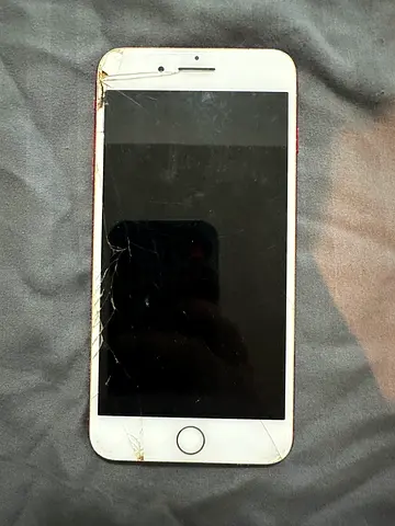 iPhone 7 Plus 258 gb  red edition with cracked screen - battery status assistance but it turn on