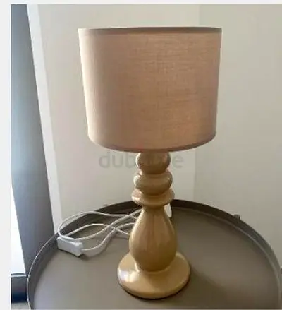 HomesRUs Ceramic Table Lamp - Light Grey Beige
