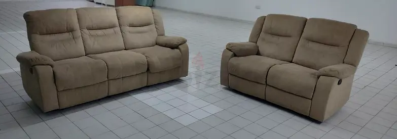 Beige 2-Seater and 3 seater Recliner Sofa - Comfortable and Cushioned