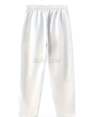 Plain White Elastic Waist Sweatpants - Unisex Casual Trousers