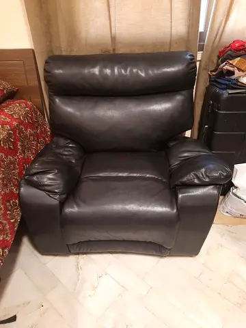 Black Leather Recliner Armchair