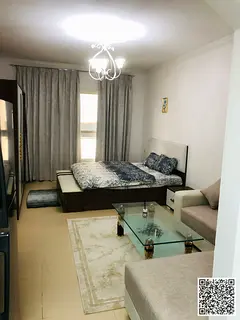 A golden opportunity! Luxurious, fully furnished studio apartment for monthly rent in Al Yasmin Towe