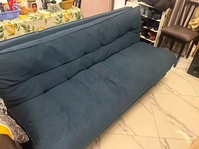 Dark Teal 3-Seater Sofa Bed — Good Condition