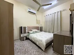 Furnished one-bedroom apartment for rent in Ajman, Al Rumaila 2, next to Sara Hotel. Clean and tidy