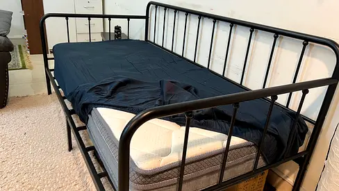 Metal sofa bed + spring mattress