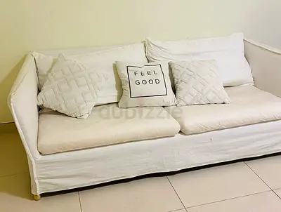 IKEA BACKSALINE White 3-Seater Sofa with Cushions (send your offer) dismantled