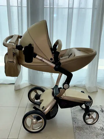 Mima Xari Champagne. Used beige 3-in-1 luxury pram stroller with bassinet 0+