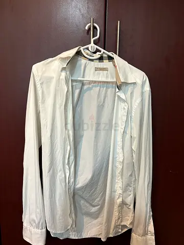 White Long Sleeve Burberry  Shirt - size s