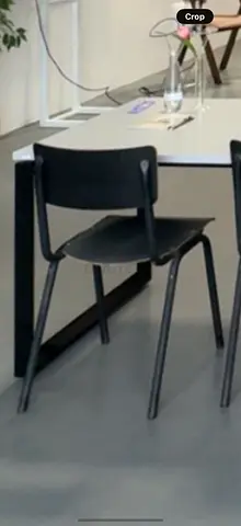 40 Set of 2 Black Metal Frame Dining/Study Chairs - Good Condition