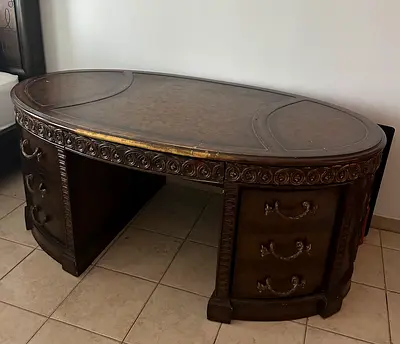 Solid wood desk with chair