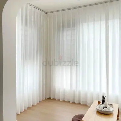 White Sheer Curtains (Pair) - Light Filtering, Floor-Length