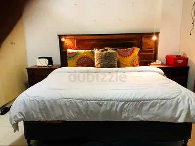 Wooden Bed with Diwan Base and Dressing pure wood