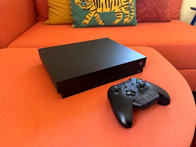 Xbox One X with Controller  Games