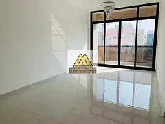 A first-occupancy 1-bedroom apartment with living room is available for annual rent in Al Hamidiya A