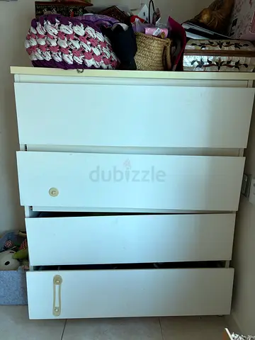 White 4-Drawer Chest / Dresser — Compact Storage, Good Condition
