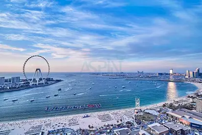 شقة بثلاث غرف نوم مطلة على البحر في جميرا بيتش ريزيدنس | إمكانية الوصول إلى الشاطئ | عرض شهري شامل جميع الفواتير