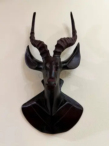 Hand-carved Wooden Antelope Wall - Decorative