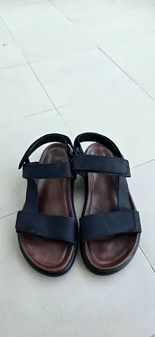 BUENO- Mens Black Adjustable Strap Sandals