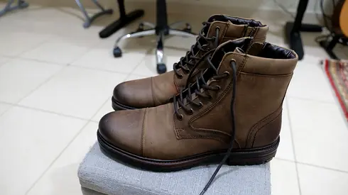 Brown Leather Ankle Boots, Size 43