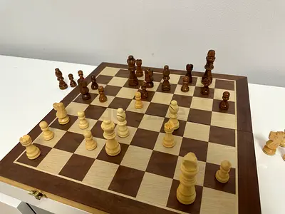 Pine/Peach Wooden Chess Set