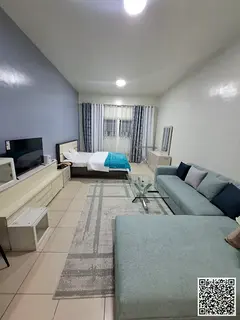 Furnished studio apartment for monthly rent in Ajman, Al Rashidiya 3 - Ajman One Towers ✔️ Inclu