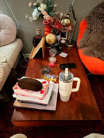 Solid Wood Coffee Table with Mid-Century Finish - Good Condition