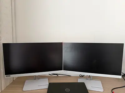 Dual Lenovo 24-inch Monitors (White Bezels) - Brand New Working Condition