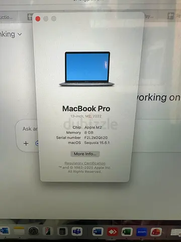 Apple MacBook Pro 13-inch (M2, 2022) — 8GB RAM, macOS Ventura
