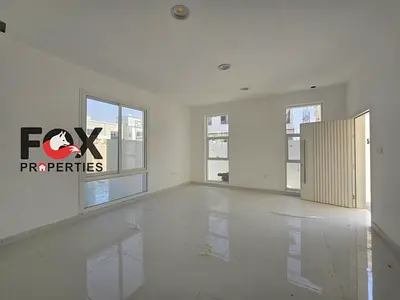 Villa for rent in Al Yasmin, first occupancy, 5 master bedrooms and a roof terrace, luxurious finis
