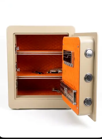 Safe Quilted Orange Interior and Shelves Good for Gold Etc..
