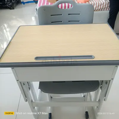Compact Student Desk and Chair Set — Single School Desk with Storage