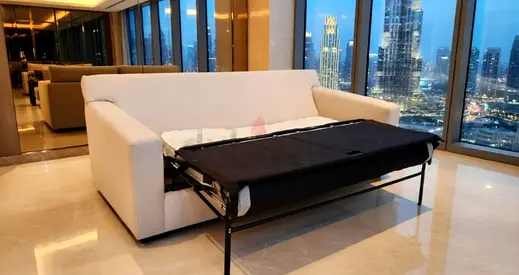 Excellent condition Crate and barrel three seater sofa bed with mattresses Brand new